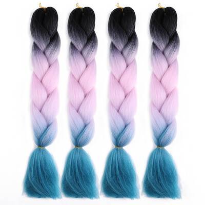 

63 Colors 4 piecelot Synthetic 2T3T4T High Temperature Fiber Ombre Braiding Hair 24 inch Jumbo Braids Hair Extensions
