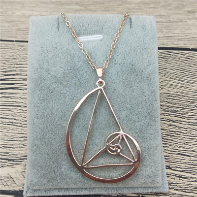 

New Spiral with Triangle Necklace Fibonacci Pendant Ratio Psychology Necklace Science Biology Jewelry For Women