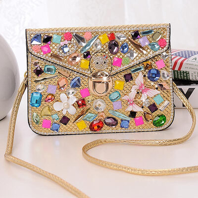 

Famous brand woman leather messenger bag diamond mini shoulder bag female mobile phone bag purse pretty crossbody bag