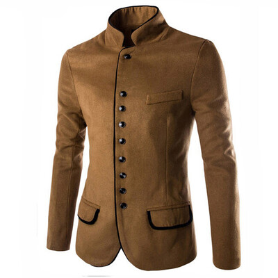 

Zogaa New Men's Suit Autumn And Winter Stand Collar Casual Wool