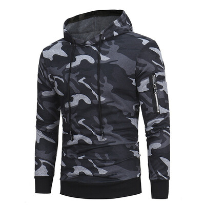 

New Fashion Camouflage Hoodies Mens Long Sleeved Hooded Casual Sweaters