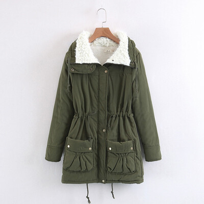 

2018 winter new womens large size long parkas cotton-padded coat