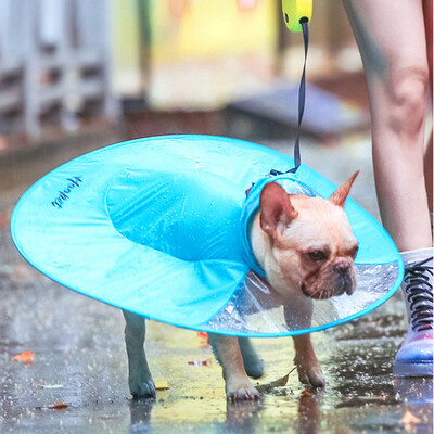 

Letskeep dog Funny Round rain coat Pet raincoat hooded waterproof round dish Costumes for small dog