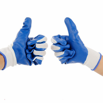 

1 Double Comfortable garden male female working gloves leather gloves rubber face protection hand anti-acid gloves