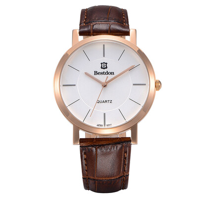 

BESTDON BD98105G Mens Fashionable Waterproof Quartz Wrist Watch GoldBrownWhite