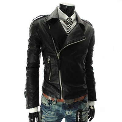 

Zogaa New Men's Leather Clothing Slim Lapel