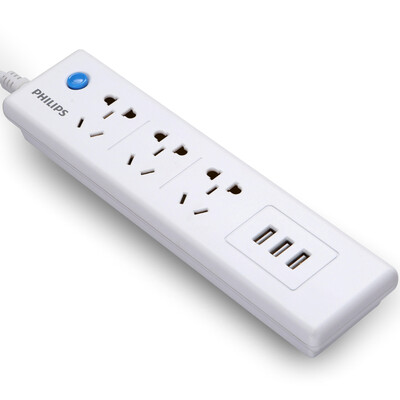 

Philips PHILIPS Smart 3 (5V2.4A) USB + 3-битная 1,8 м защитная дверная розетка плагин-плата / монтажная плата / перетаскиваемая плата