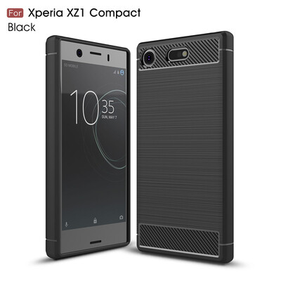 

Goowiiz Phone Case For Sony Xperia XZ1XZ1 Compact Fashion Slim Carbon Fiber TPU Soft Silicone Prevent falling
