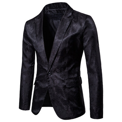 

Mens Fashion Printed Slim Fit Suit