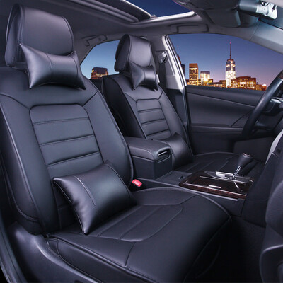 

BOOST leather car seat car seat cover five four seasons universal pearl cotton head pillow lumbar pillow luxury four seasons cushion set cool black
