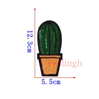 

1 pcslot Brand Embroidered Patches Crown Cactus Star Sequin Patch Iron On Fabric Badge Sew On Clothes Appliques DIY Stickers