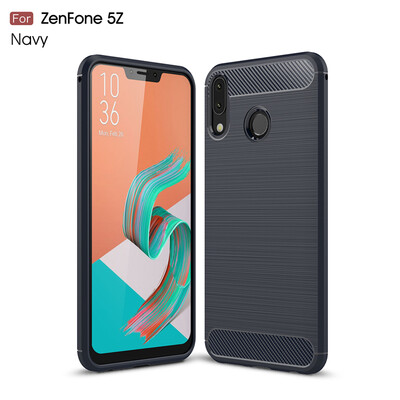 

Goowiiz Phone Case For ASUS ZenFone 5Z ZS620KLZE620KL Fashion Slim Carbon Fiber TPU Soft Silicone Prevent falling