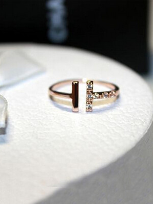 

ONICE 925 Sterling Silver Rings Features Word T accented with Zircon WQJ022