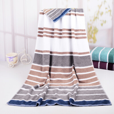 

Matt towel home textiles pure cotton plain weak twist stripes increase bath towel movement wave gray 440g article 75 150cm