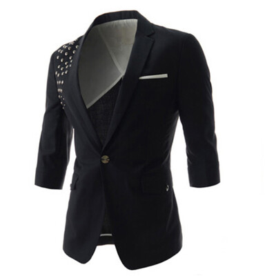 

Zogaa New Mens Suit 7 Points Sleeve Casual