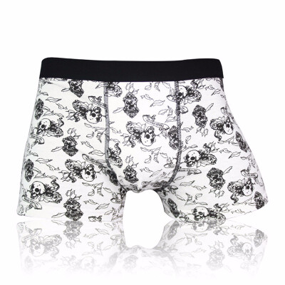 

Men Underwear Boxers Cotton Blend Sexy Shorts Skull Male Comfortable Underpants Men Solid Boxer Shorts