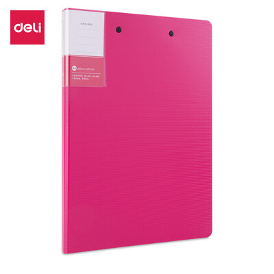 

Deli A4 color folder long clip board clip Office folder red 5049