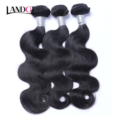 

8A Peruvian Virgin Hair Body Wave 100 Human Hair Weave 3 Bundles Lot Virgin Peruvian Remy Hair Extensions Natural Black Can Dye