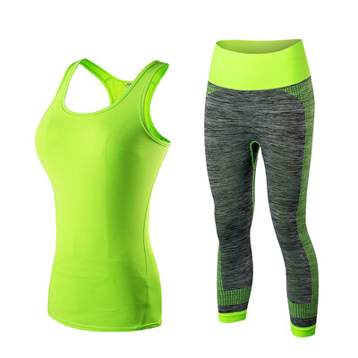 

Hot Logo Custom Running Set Vest Pants Sport Suit For Women