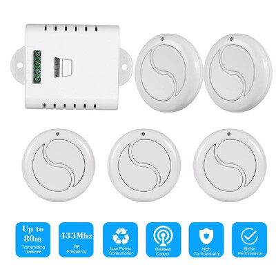 

433MHz Universal Wide Voltage AC 85V-250V 1CH Wireless Remote Control Switch Receiver Module 10A Relay And 5PCS 2 Key RF 433MHz Tr