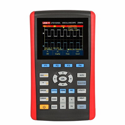 

UNI-T UTD1025DL 2 Channels25MHz50MHz Handheld Digital Storage Oscilloscopes 250MSa 35"LCD Fully Auto Scale