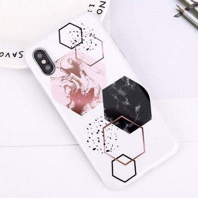 

Marble Phone Case For iPhone X 8 7 6 6S Plus Glossy Stone Silicone Soft Cover