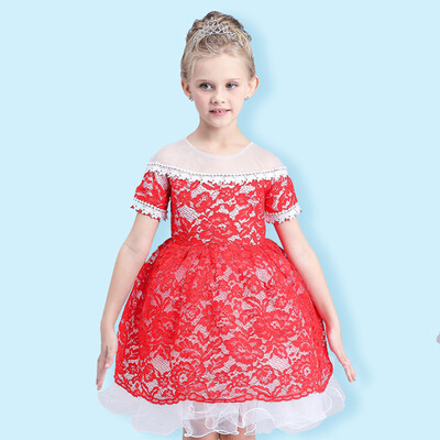 

2018 Princess Flower Girl Dress for Wedding Handmade Flowers Girls Pagenat Dress Prom Gown Rose print kids clothes