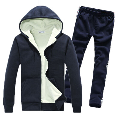 

Zogaa Winter Mens Suit Thick Add Wool Hooded Couple