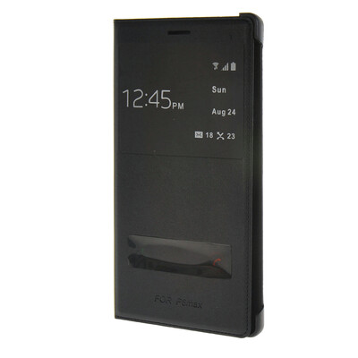 

MOONCASE тонкий кожаный флип сторона Кронштейн Окно чехол для Huawei Ascend P8 Max Блэк