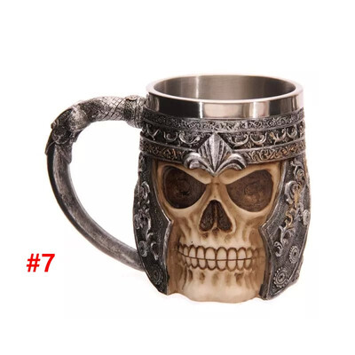

Bar creative palm skull goblet full 3D knights stainless steel drinking cup mug pineapple cocktail cup