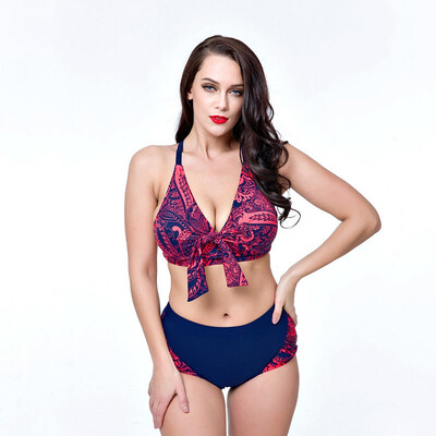 

4XL-8XL Size Swimwear Women Two Pieces Sexy Printing Bikini Set Brazilian Bikinis Swimsuits