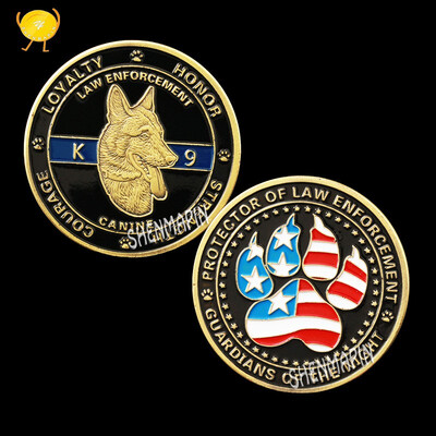 

American police dog K9 commemorative coin brave police dog challenge coin collectibles