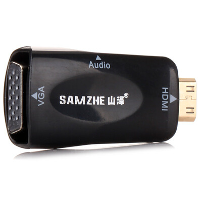 

Shanze (SAMZHE) ZJT-620 Mini HDMI transfer VGA master audio HD conversion head gold-plated version of the black