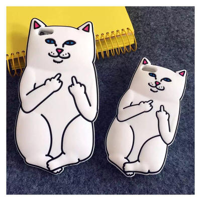 

Luxury Fashion 3D Cute Cartoon Funny White Pocket Cat Soft Silicone Cover Back Case For iPhone 5 5S 6 6s plus Cell Phone Cases