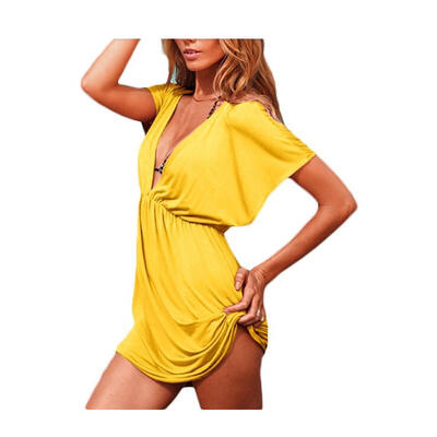 

Buenos Ninos Women's Ice Silk Batwing Sleeve Beach Dress