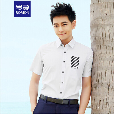

ROMON Short Sleeve Shirt Mens White Fashion Shirt 8CS932164 White 42