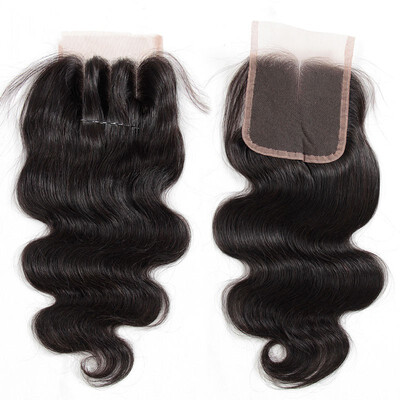 

Brazilian Virgin Hair Lace Closure Body Wave Size 4x4inch FreeMiddle3 Part Brazilian Remy Human Hair Swiss Closure Natural Color