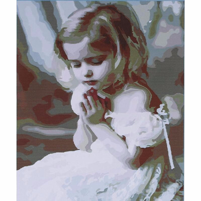 

Frameless DIY Digital Oil Painting 16 20 Little Girl Hand Painted Cotton Canvas Paint By Number Kit Home Office Wall Art Paint