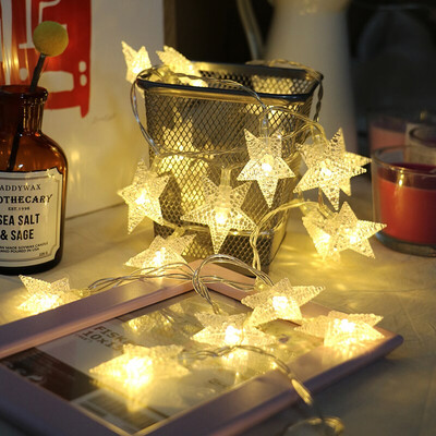 

Jiamo decorative lantern warm color five-pointed star string Christmas decorations net red live background lights Lantern 4 meters 40 stars