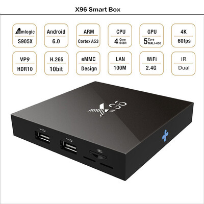 

X96 TV Box Smart Android 71 Marshmallow Aamlogic S905X Four-cell Core 4K 60fps WiFi 24g 1G8G Or 2G 16g TV Receiving Device