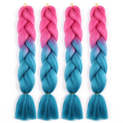 

63 Colors 4 piecelot Synthetic 2T3T4T High Temperature Fiber Ombre Braiding Hair 24 inch Jumbo Braids Hair Extensions