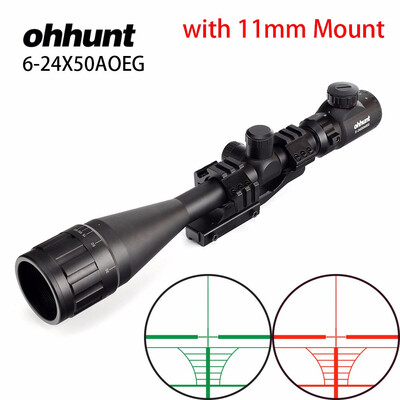 

ohhunt 6-24x50 AOEG Hunting Rifle Scope with Dovetail Or Picatinny rings