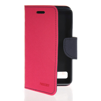 

MOONCASE Classic cross pattern Leather Side Flip Wallet Card Pouch Stand Soft Shell Back Case Cover for Sony Xperia E1 Hot pink