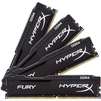 

Кингстон (Кингстон) HyperX серия Ярости DDR4 2400 32GB (8GBx4) настольная память (HX424C15FBK4 / 32) Черная