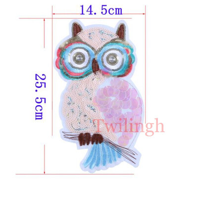 

1 pcslot Brand Embroidered Patches Pink Bird Flamingo Sequin Patches Iron On Fabric Badge Sew On Clothes Appliques DIY Stickers