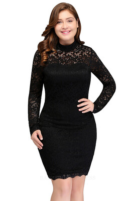 

Cheap cocktail dresses plus size Womens Sexy Lace Long Sleeve Knee Length Short cocktail party dress vestidos de coctel 2017