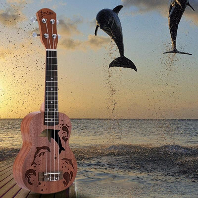 

21" Mini Sapele Ukelele Rosewood Fingerboard Mahogany Neck Nylon String Matte Kids Gift