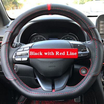 

PU Leather Car Steering-wheel Cover For Hyundai Kona Encino 2018 2019 Auto Steering Wheel Covers Anti-Slip Automotive Accessories