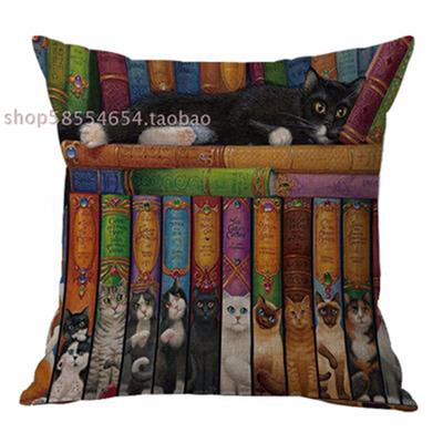 

Cntomlv New Cartoon Cat Cushion Covers Pillow Cover Printed Cat For Home Kids Room Decoration