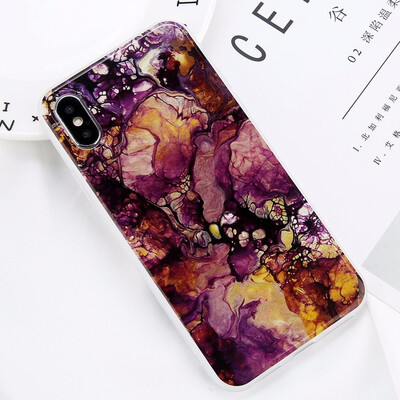 

Glossy Marble Case For iPhone 5 6 7 8 PLUS X Stone Image Pattern Cases Silicon Back Cover